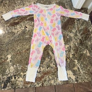 Caden Lane Pastel Bunny Print Kids Footie